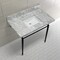 Fauceture KVPB3622M8SQ0 36" Console Sink with Brass Legs (8-Inch, 3 Hole), Marble White/Matte Black KVPB3622M8SQ0 - alternate 6